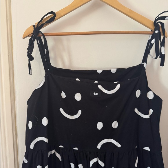 Happy Sad Tie Shoulder Smock Dress - Picture 3 of 6